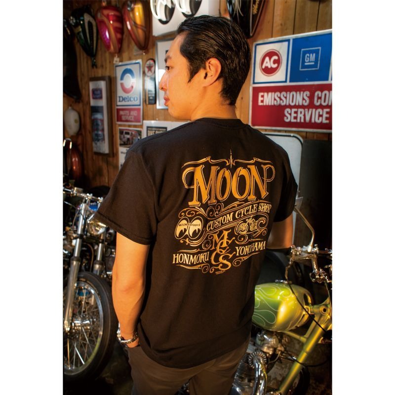 문아이즈 KOREAMOON Custom Cycle Shop T-shirt [MQT152BK]문아이즈MOONEYES